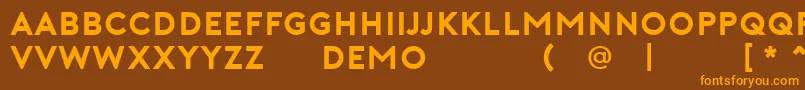 フォントPorterBold – オレンジ色の文字が茶色の背景にあります。