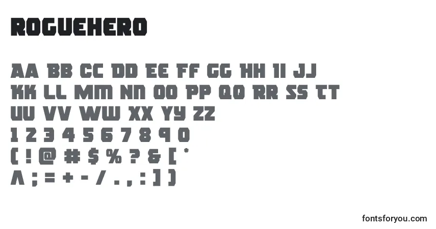 Roguehero (138990)-fontti – aakkoset, numerot, erikoismerkit