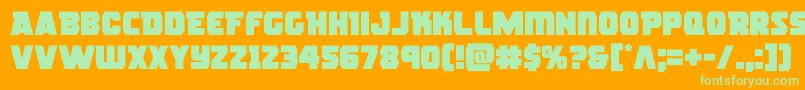 roguehero Font – Green Fonts on Orange Background