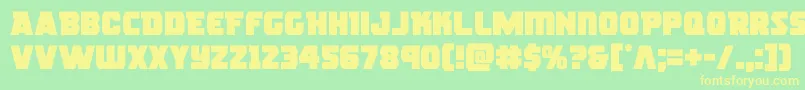 roguehero-fontti – keltaiset fontit vihreällä taustalla
