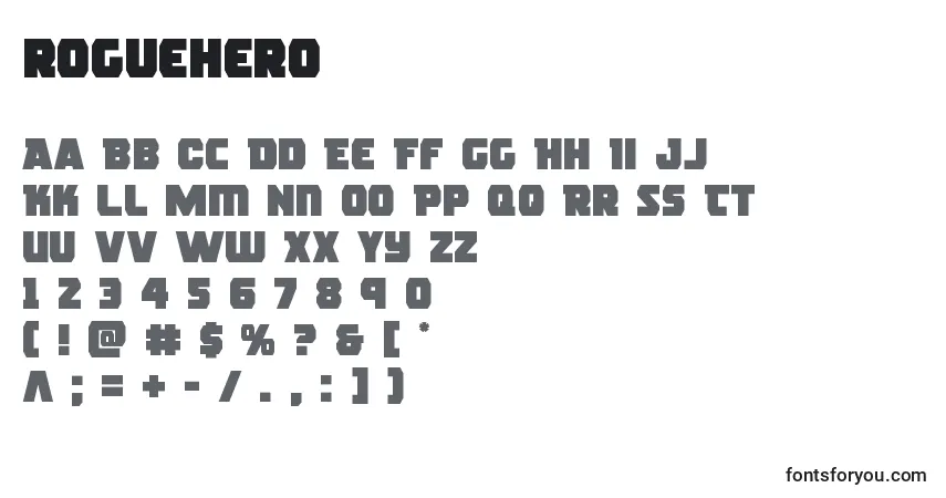Schriftart Roguehero (138991) – Alphabet, Zahlen, spezielle Symbole