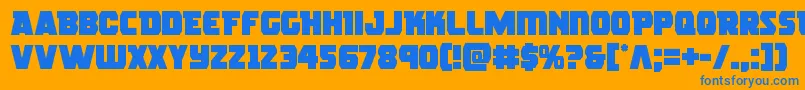 roguehero Font – Blue Fonts on Orange Background