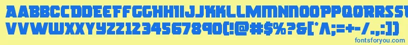 roguehero Font – Blue Fonts on Yellow Background