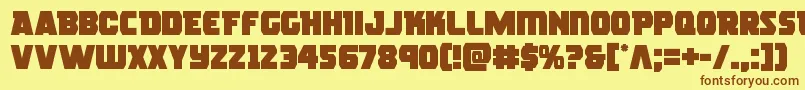 roguehero Font – Brown Fonts on Yellow Background