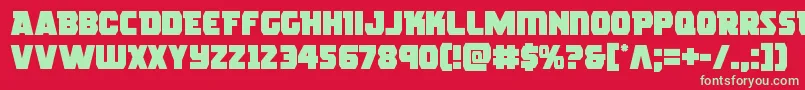 roguehero Font – Green Fonts on Red Background