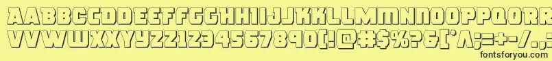 roguehero3d Font – Black Fonts on Yellow Background