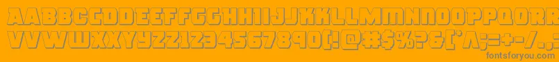 roguehero3d-Schriftart – Graue Schriften auf orangefarbenem Hintergrund