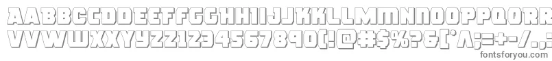 roguehero3d-Schriftart – Graue Schriften auf weißem Hintergrund