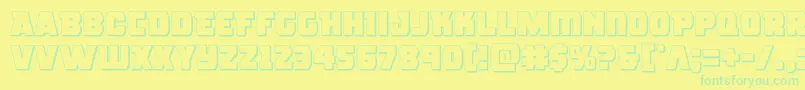 roguehero3d Font – Green Fonts on Yellow Background