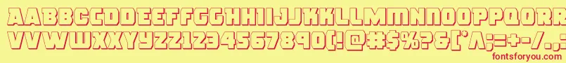 roguehero3d Font – Red Fonts on Yellow Background