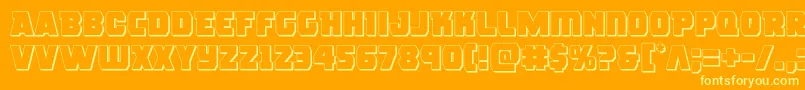 roguehero3d-Schriftart – Gelbe Schriften auf orangefarbenem Hintergrund