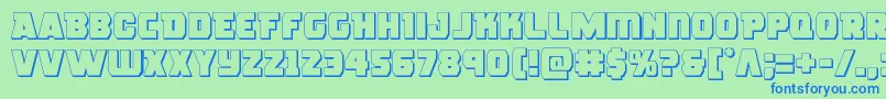 Шрифт roguehero3d – синие шрифты на зелёном фоне