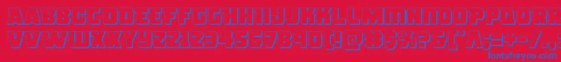 roguehero3d-fontti – siniset fontit punaisella taustalla