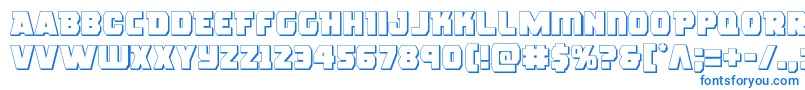 roguehero3d-Schriftart – Blaue Schriften auf weißem Hintergrund