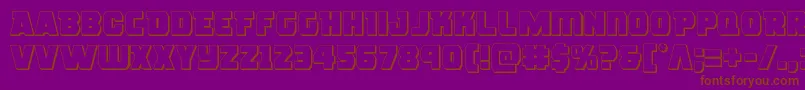 roguehero3d-Schriftart – Braune Schriften auf violettem Hintergrund