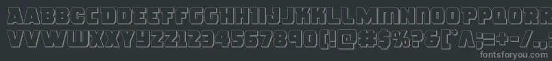 roguehero3d-Schriftart – Graue Schriften auf schwarzem Hintergrund
