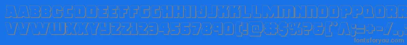 フォントroguehero3d – 青い背景に灰色の文字