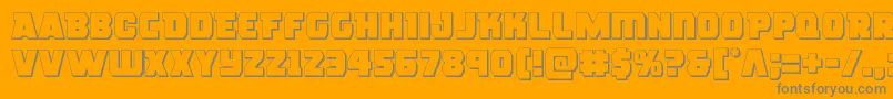roguehero3d-Schriftart – Graue Schriften auf orangefarbenem Hintergrund