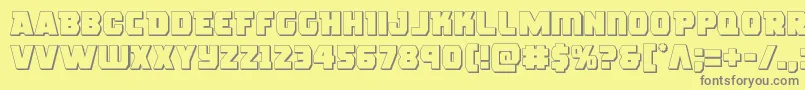 roguehero3d-Schriftart – Graue Schriften auf gelbem Hintergrund