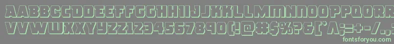 roguehero3d-Schriftart – Grüne Schriften auf grauem Hintergrund