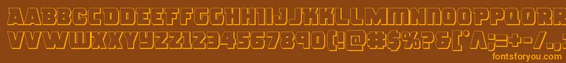 roguehero3d-Schriftart – Orangefarbene Schriften auf braunem Hintergrund