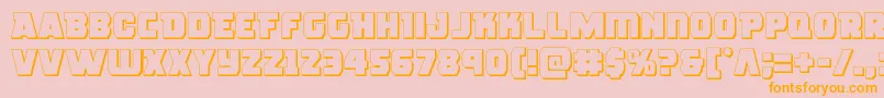 roguehero3d-Schriftart – Orangefarbene Schriften auf rosa Hintergrund