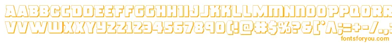 roguehero3d-fontti – oranssit fontit valkoisella taustalla