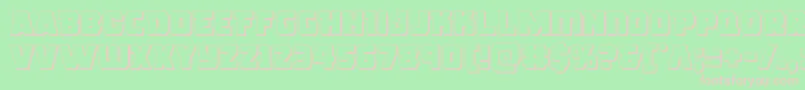 roguehero3d-fontti – vaaleanpunaiset fontit vihreällä taustalla