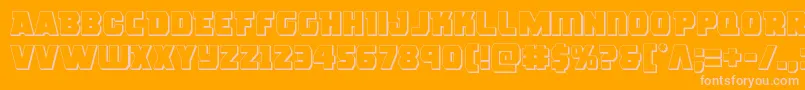 roguehero3d-Schriftart – Rosa Schriften auf orangefarbenem Hintergrund