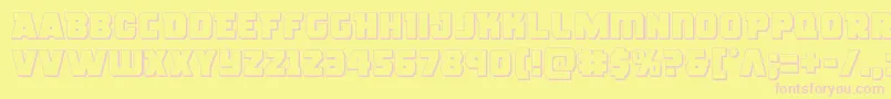 roguehero3d Font – Pink Fonts on Yellow Background