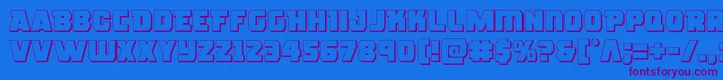 roguehero3d-Schriftart – Violette Schriften auf blauem Hintergrund