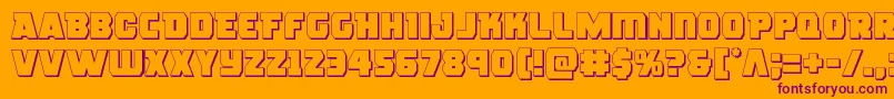 Шрифт roguehero3d – фиолетовые шрифты на оранжевом фоне