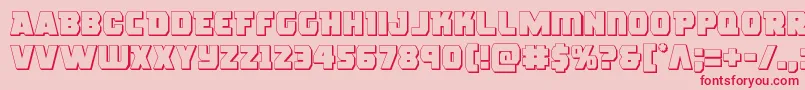 フォントroguehero3d – ピンクの背景に赤い文字