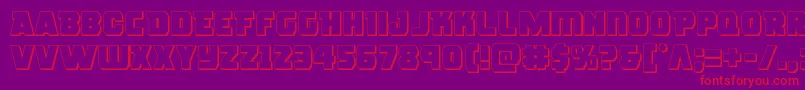 roguehero3d-Schriftart – Rote Schriften auf violettem Hintergrund