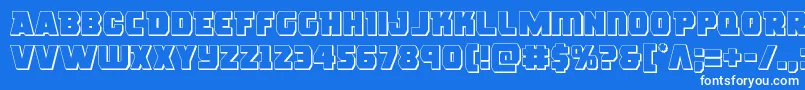 roguehero3d-fontti – valkoiset fontit sinisellä taustalla