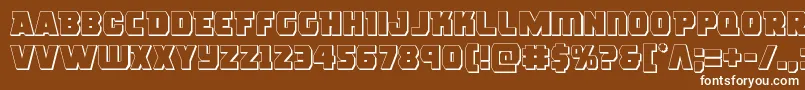 roguehero3d-fontti – valkoiset fontit ruskealla taustalla