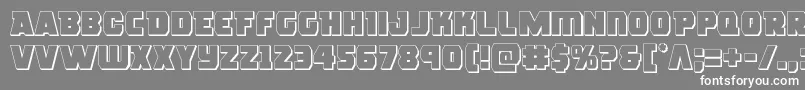 フォントroguehero3d – 灰色の背景に白い文字
