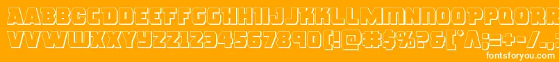 roguehero3d-Schriftart – Weiße Schriften auf orangefarbenem Hintergrund