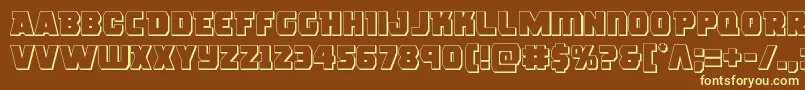 roguehero3d Font – Yellow Fonts on Brown Background