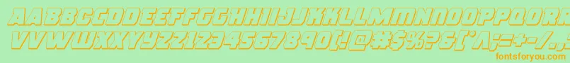 roguehero3dital Font – Orange Fonts on Green Background