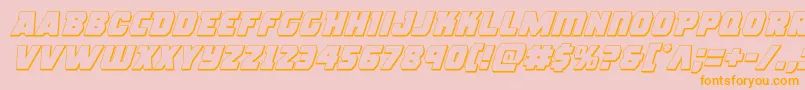 roguehero3dital-Schriftart – Orangefarbene Schriften auf rosa Hintergrund