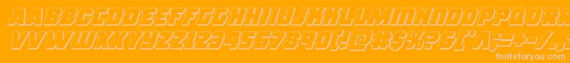 roguehero3dital-Schriftart – Rosa Schriften auf orangefarbenem Hintergrund