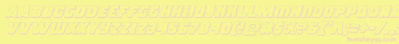 roguehero3dital-Schriftart – Rosa Schriften auf gelbem Hintergrund