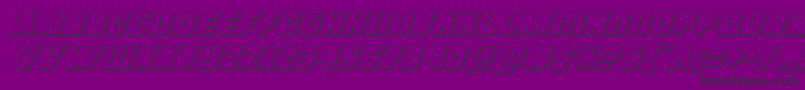 roguehero3dital-Schriftart – Schwarze Schriften auf violettem Hintergrund