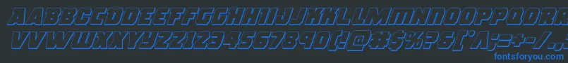 roguehero3dital Font – Blue Fonts on Black Background