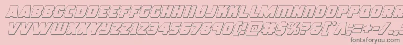 フォントroguehero3dital – ピンクの背景に灰色の文字
