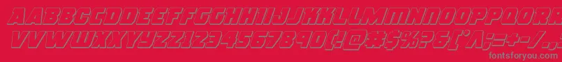 roguehero3dital Font – Gray Fonts on Red Background