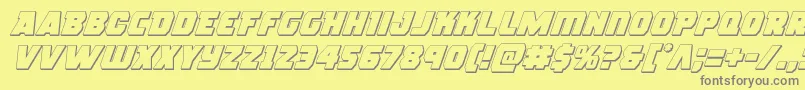 roguehero3dital Font – Gray Fonts on Yellow Background