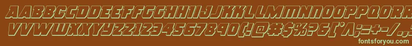 Шрифт roguehero3dital – зелёные шрифты на коричневом фоне