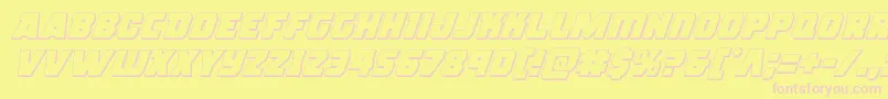 roguehero3dital-fontti – vaaleanpunaiset fontit keltaisella taustalla